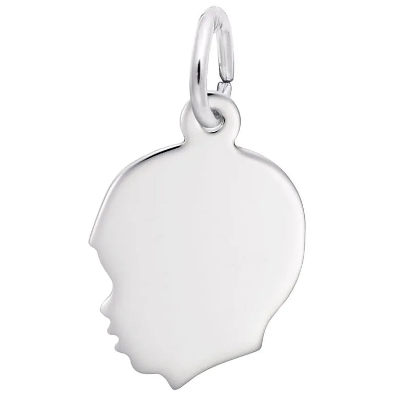 Rembrandt Charms - Flat Young Boy's Head - 2497SS