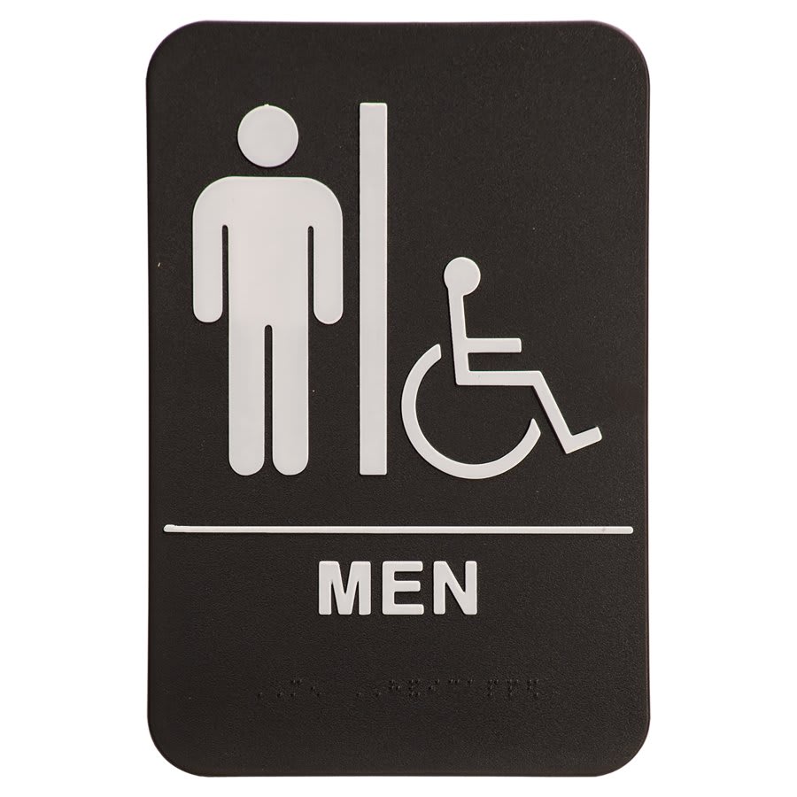 JDS - Braille Sign Blk/Wht - MEN RESTROOM - ADA101