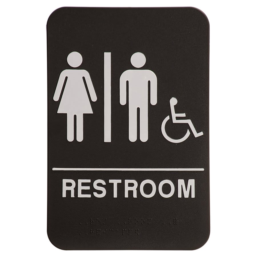 JDS - Braille Sign Blk/Wht UNISEX RESTROOM - ADA103