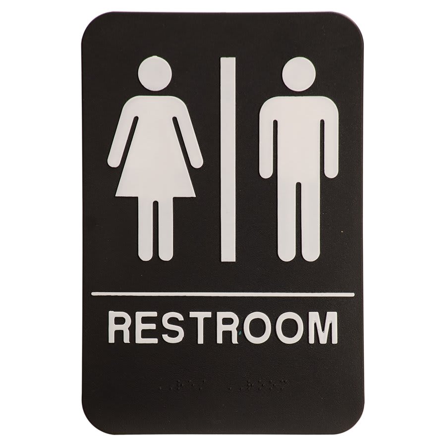 JDS - Braille Sign Blk/Wht UNISEX RESTROOM - ADA104