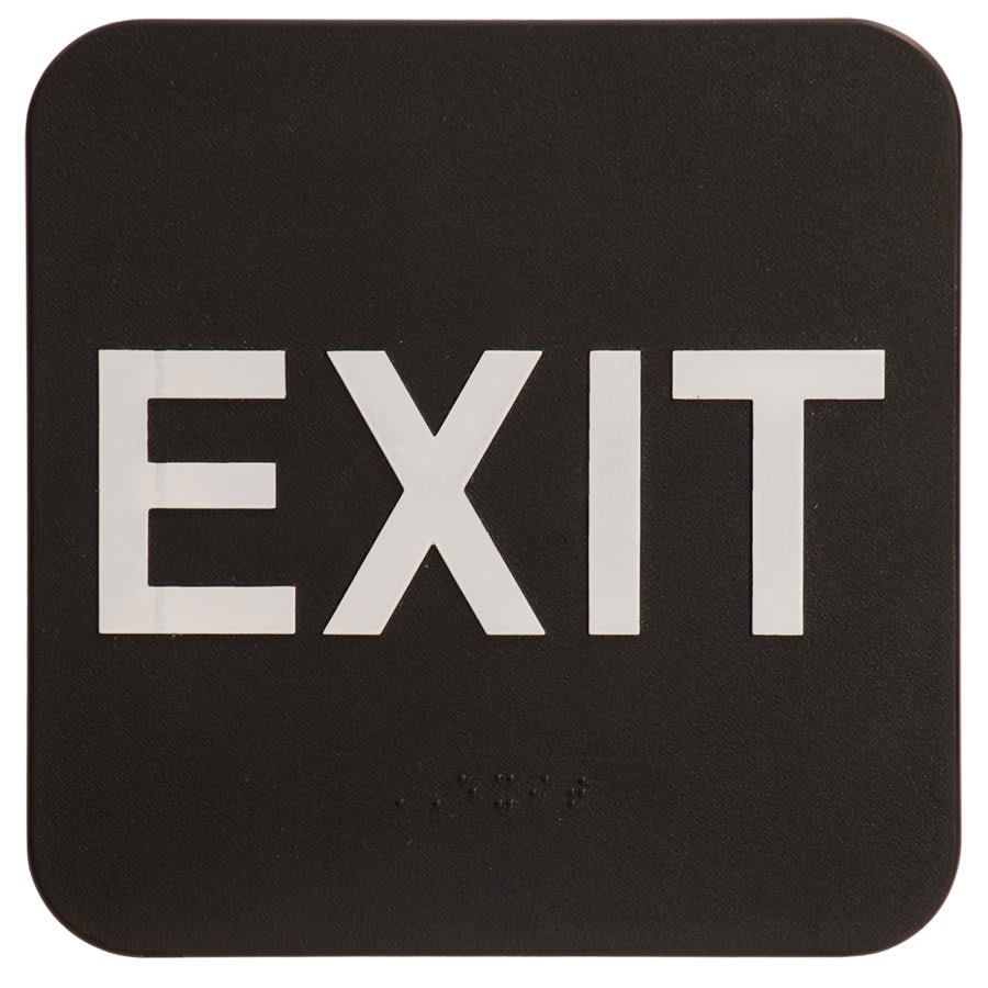 JDS - Braille Sign Blk/Wht EXIT - ADA109