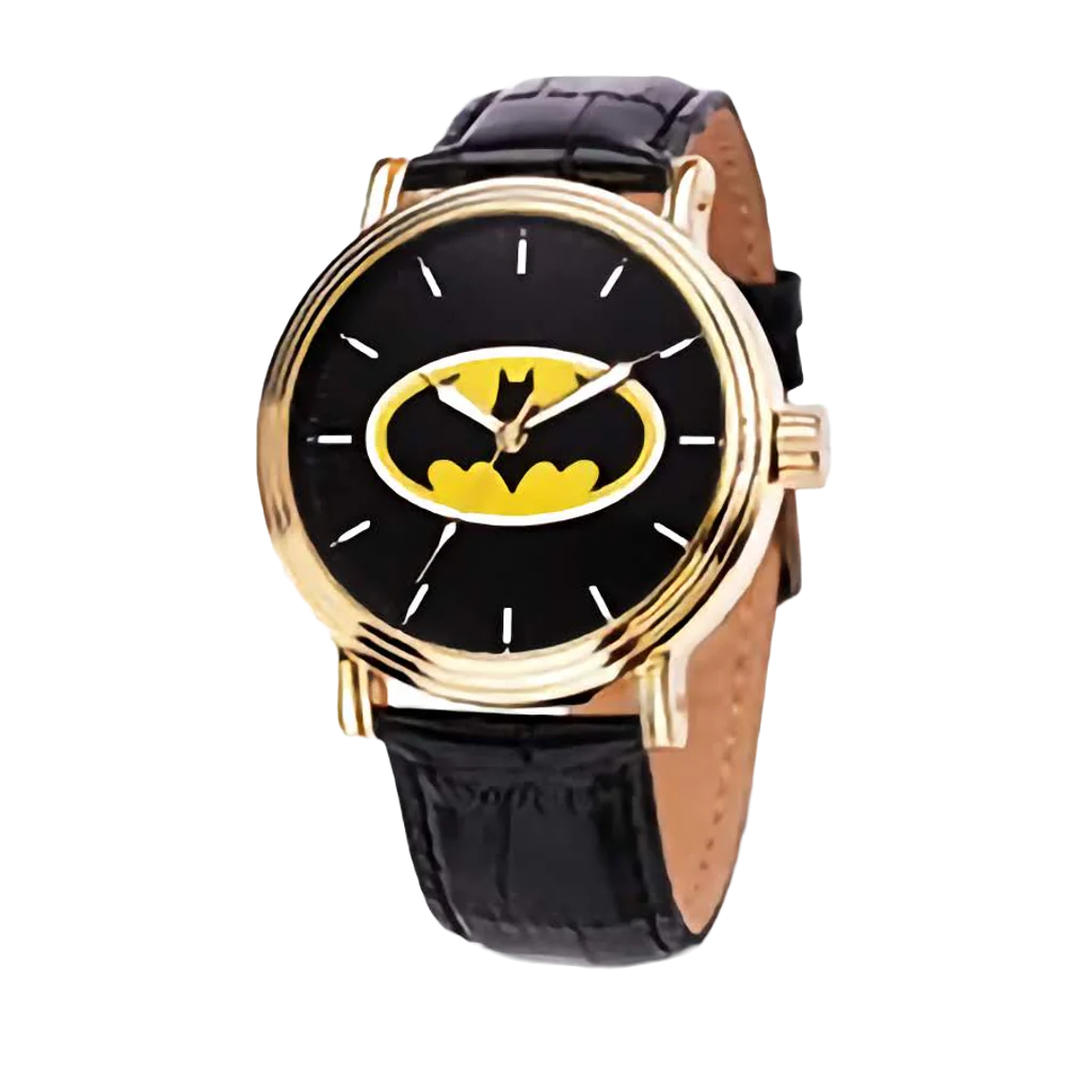 Gold Batman Watch with Black Strap