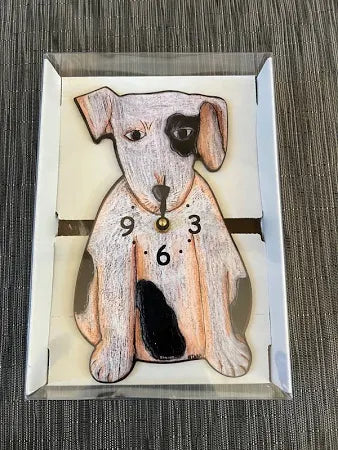 Black-Eyed Spotted Dog - Wagging Tail Dog Clock