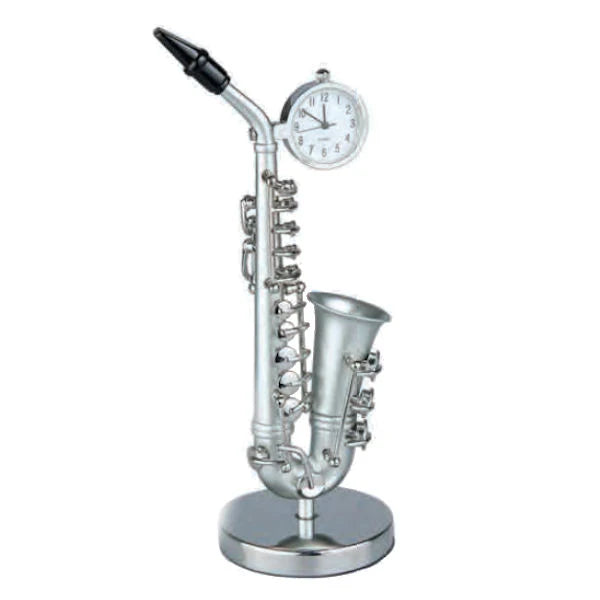 Sanis Mini Clock - Saxophone Silver C3336