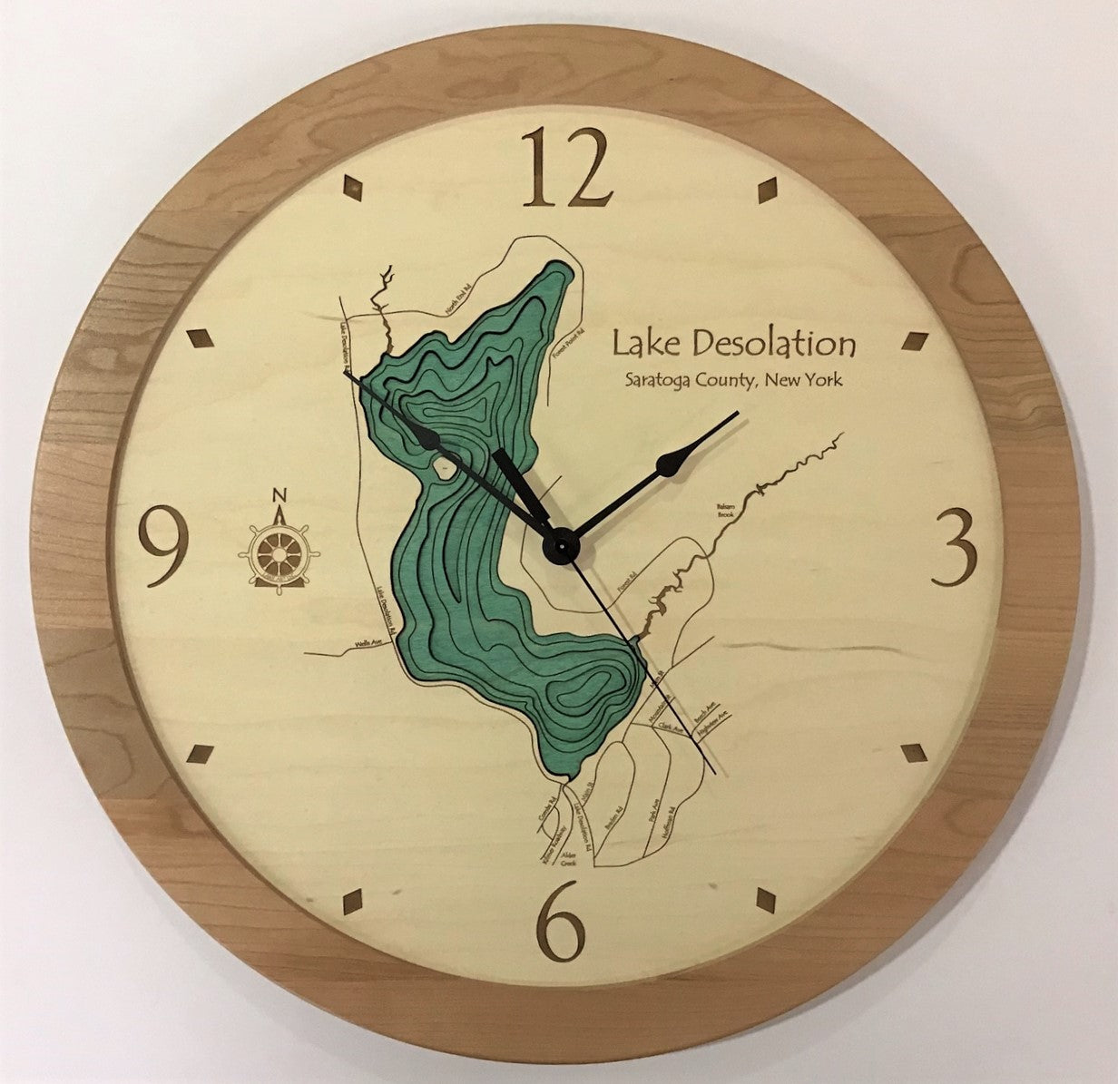 Lake Clock - Lake Desolation NY Lake Map Clock