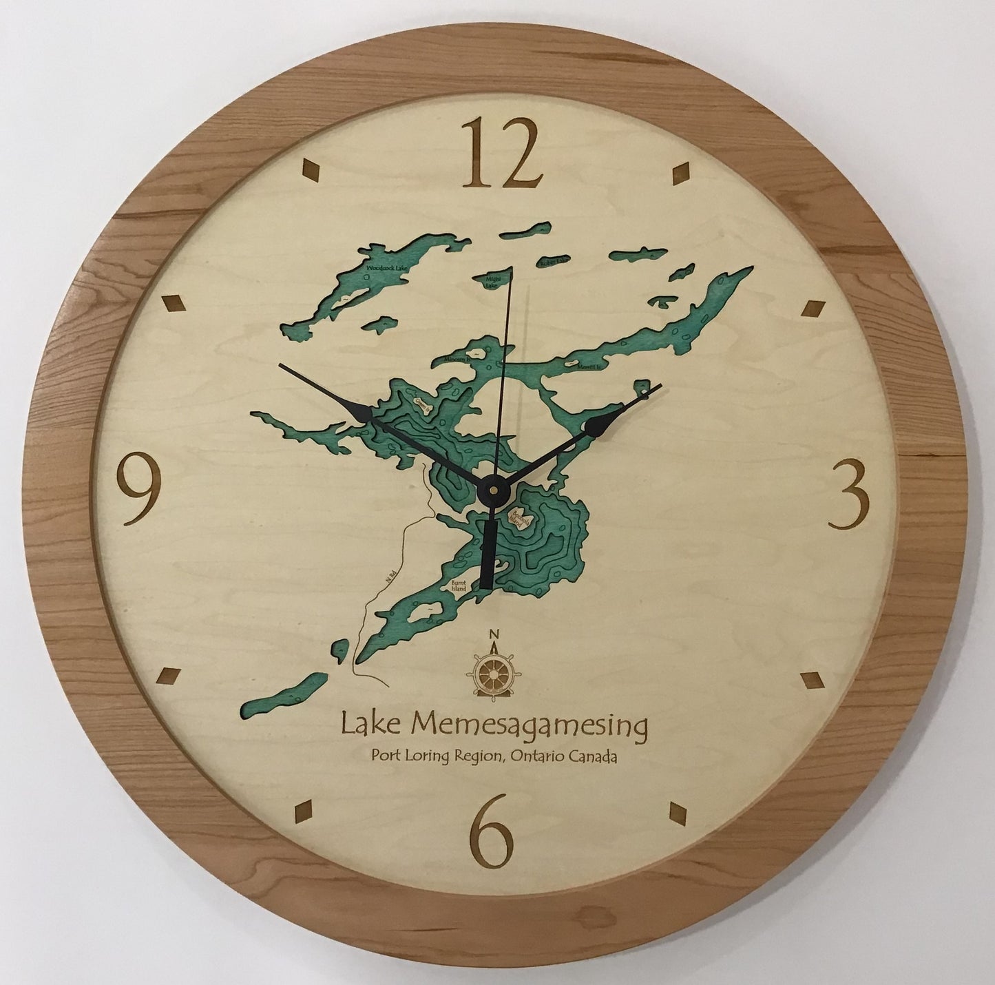 Lake Clock - Lake Memesagamesing Canada Lake Map Clock