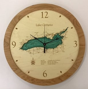 Lake Clock - Lake Ontario Lake Map Clock