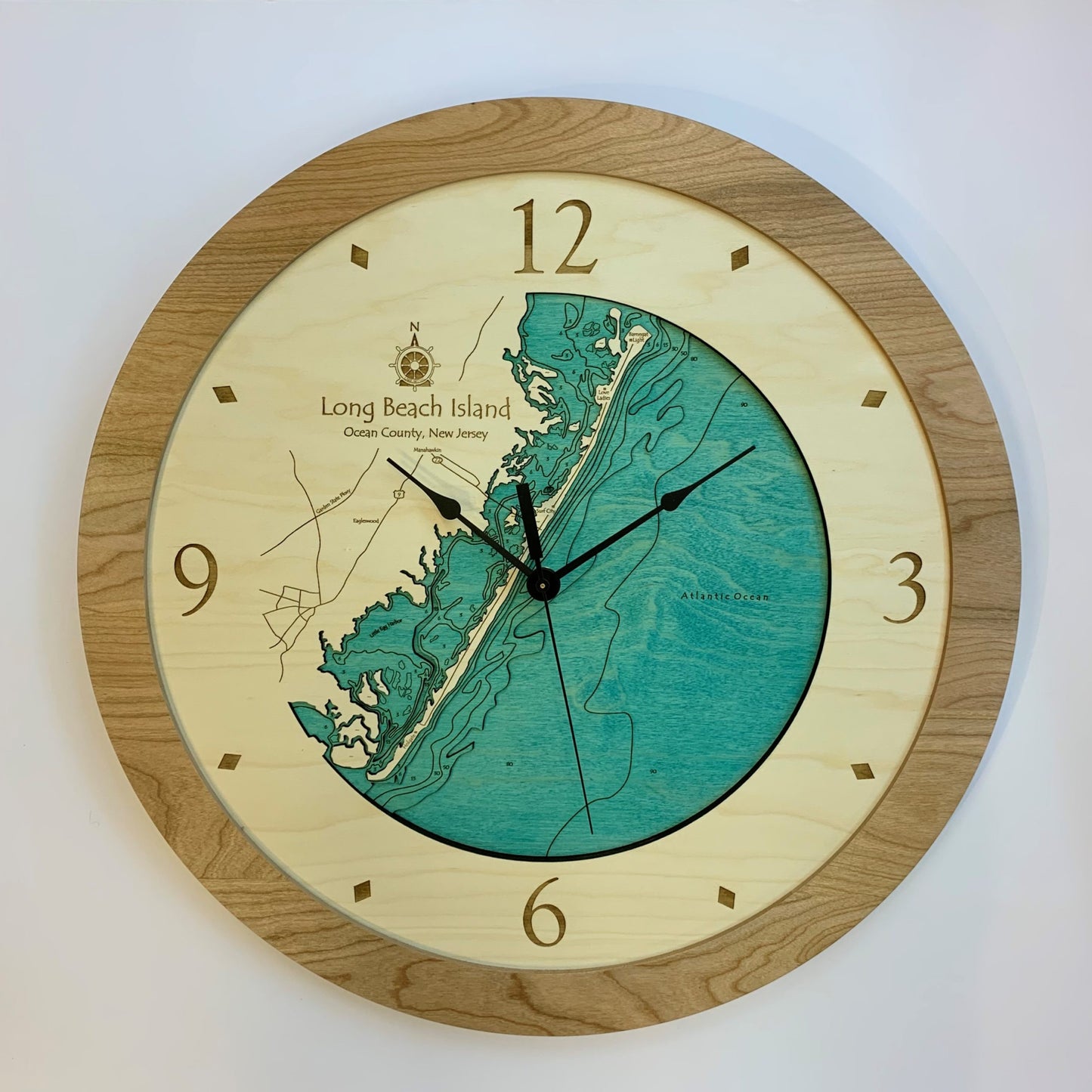 Lake Clock - Long Beach Island NJ Wall Map Clock