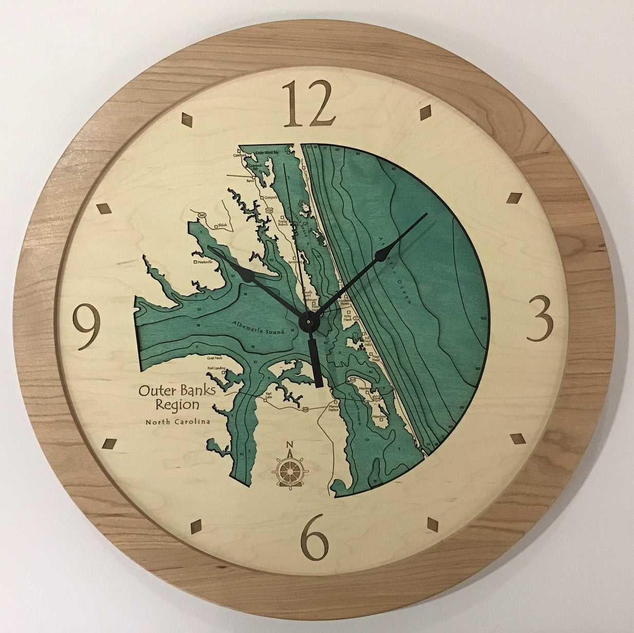 Lake Clock - Outer Banks NC Wall Map Clock