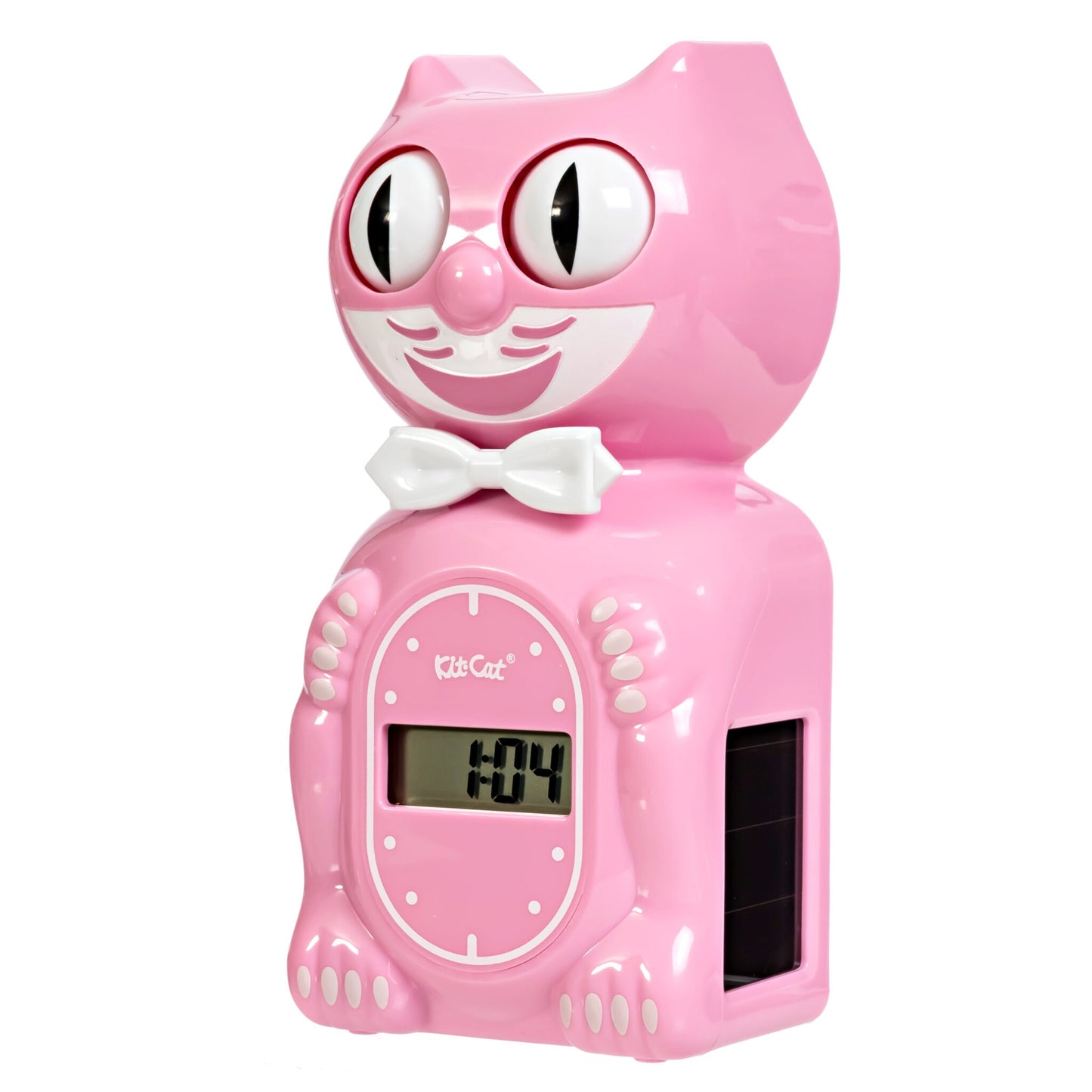 Kit-Cat Klock - Pink Satin - Solar Digital Alarm Clock - SKC-53