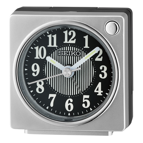 Seiko Clock - Silver Alarm Clock - QHE197S