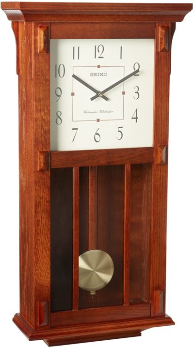 Seiko Clock - QXH045BLH - Mission Wooden Wall Clock