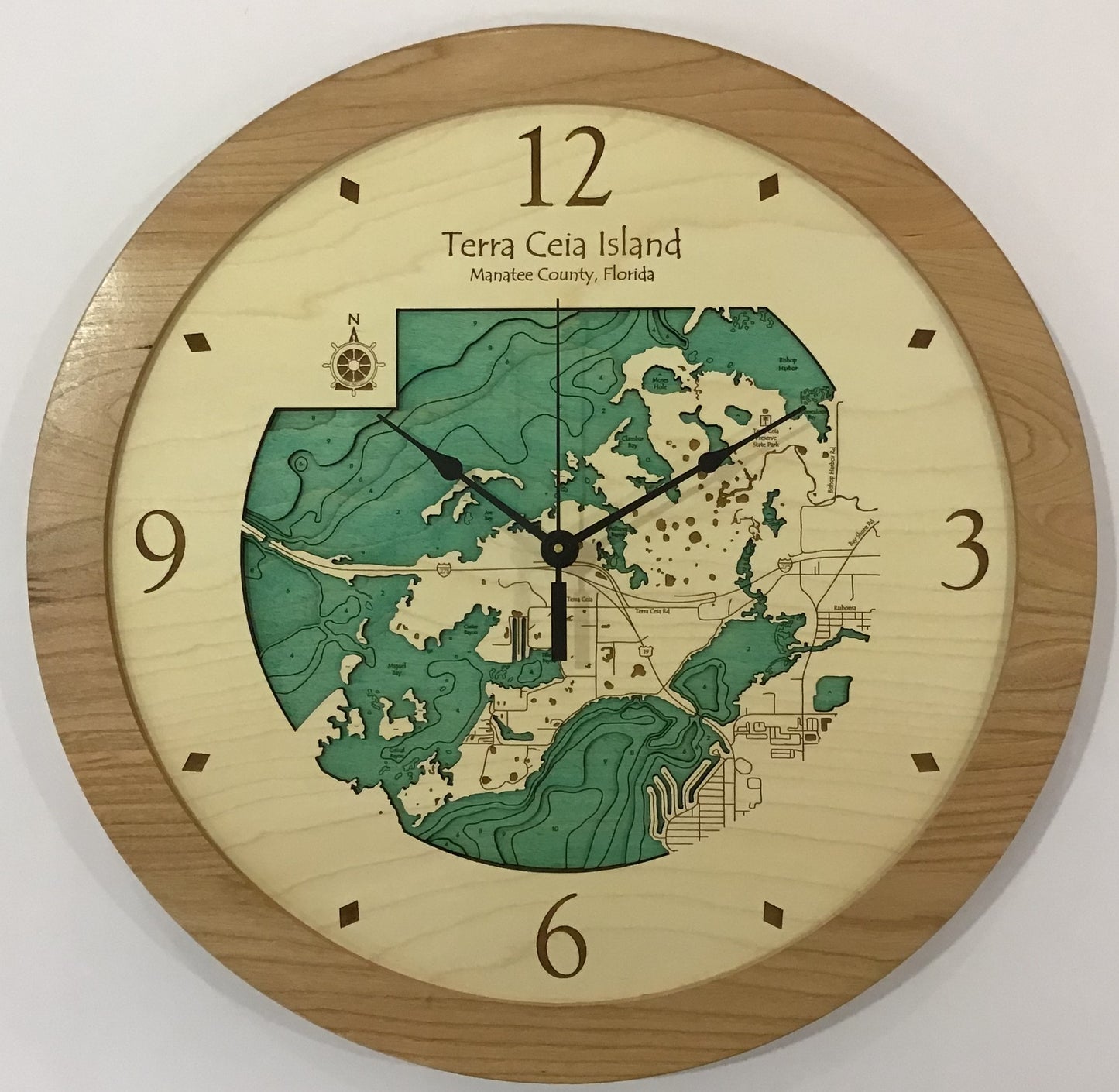 Lake Clock - Terra Ceia Island FL Wall Map Clock