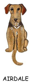 Airdale - Wagging Tail Dog Clock