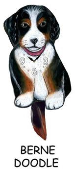 Berne Doodle - Black Wagging Tail Dog Clock