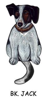 Jack Russell - Black - Wagging Tail Dog Clock