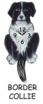 Border Collie - Wagging Tail Dog Clock