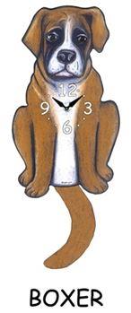 Boxer - Wagging Tail Dog Clock