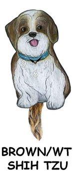 Shih Tzu - Brown / White - Wagging Tail Dog Clock