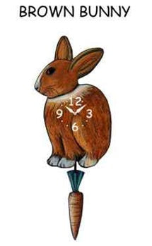 Bunny - Brown Bunny - Wagging Tail Clock