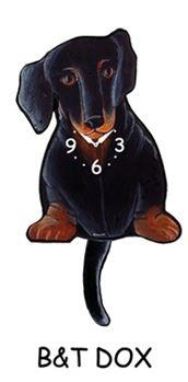 Dachshund - Black & Tan Dox - Wagging Tail Dog Clock