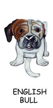 English Bulldog - Wagging Tail Dog Clock