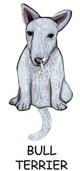 Bull Terrier - Wagging Tail Dog Clock