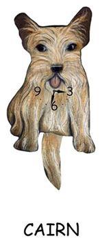 Cairn Terrier - Wagging Tail Dog Clock