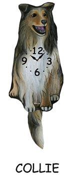 Collie - Wagging Tail Dog Clock