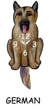 German Shepherd - Wagging Tail Dog Clock