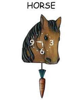 Horse - Tan - Wagging Tail Clock