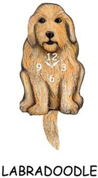 Labradoodle - Wagging Tail Dog Clock
