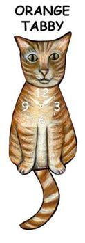 Cat - Orange Tabby - Wagging Tail Clock