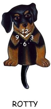 Rottweiler - Wagging Tail Dog Clock