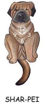 Shar Pei - Wagging Tail Dog Clock