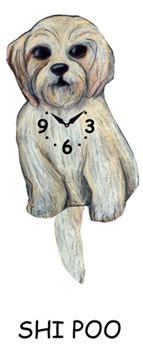 Shi Poo - Wagging Tail Dog Clock