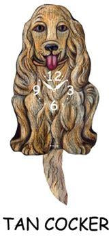 Cocker Spaniel - Tan - Wagging Tail Dog Clock