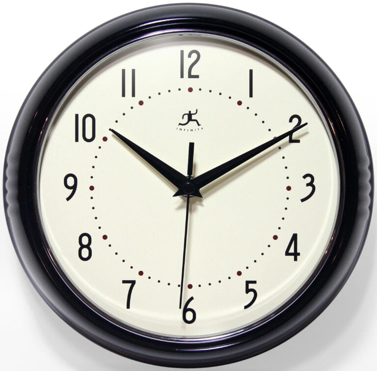 Infinity Instruments - Retro Black Clock - 10940 BLK