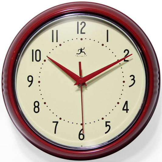 Infinity Instruments - Retro Red Clock - 10940 RED