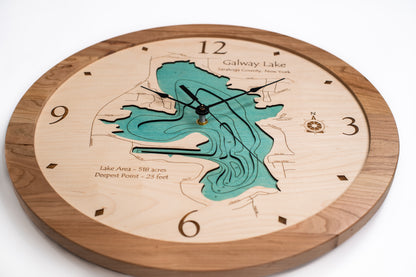 Lake Clock - Galway Lake - Custom Wooden Lake Clock - New York