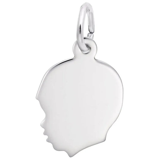 Rembrandt Charms - Flat Young Boy's Head - 2497SS