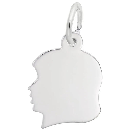 Rembrandt Charms - Flat Young Girl's Head - 2498SS