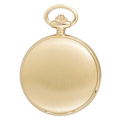 The Charles Hubert Pocket Watch - Full Hunter Quartz - 3410 features a closed, smooth round case and a decorative winding crown on top. Its polished, unmarked surface reflects the brand’s classic design.
