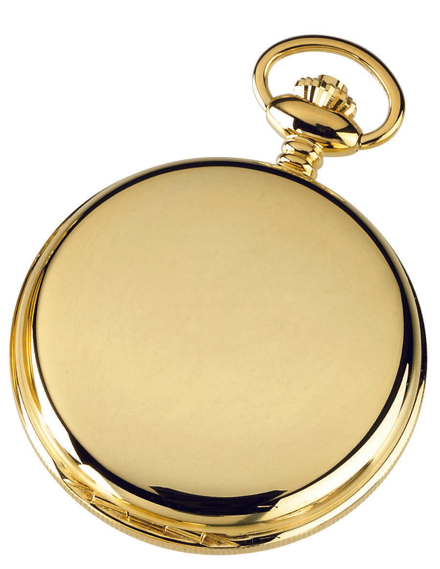 The Charles Hubert Pocket Watch - Double Full Hunter Mechanical - 3575-G by Charles Hubert features a shiny, closed case with a smooth finish and top ring, shown elegantly against a white background.