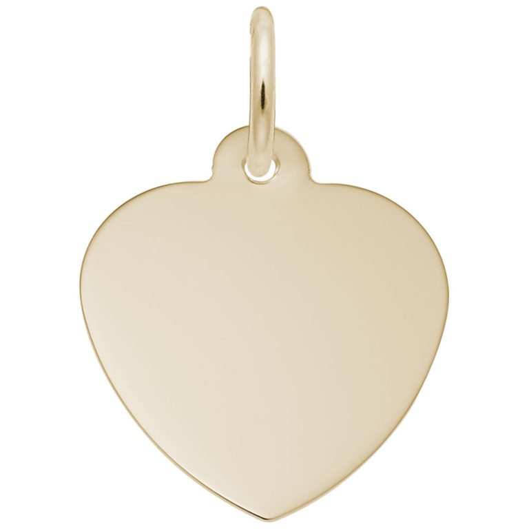 The Rembrandt Charms Petite Classic Heart - 4608GP is a gold heart-shaped pendant with a loop for attaching to your favorite chain or bracelet.