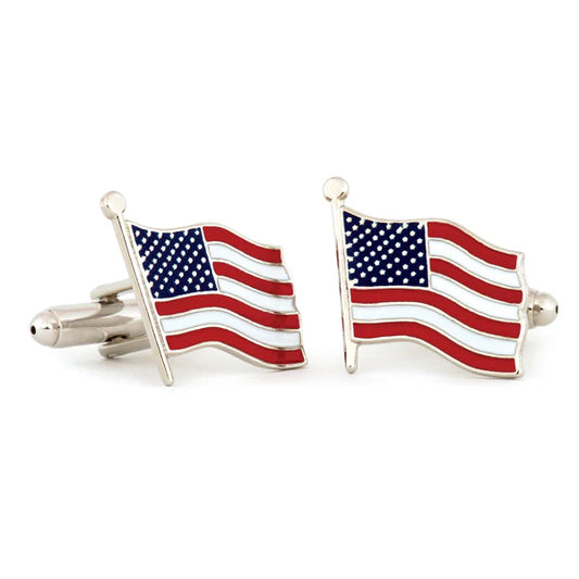 Add patriotic flair to any formal outfit with Speidels American Flag Cufflinks (88121509ACL), featuring waving flag shapes in red, white, and blue with silver accents. Perfect mens accessories for a classic look.