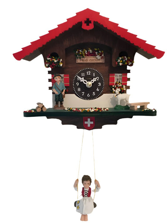Swiss Cuckoo Clock - Quartz Heidi on the Swing - 9902Q