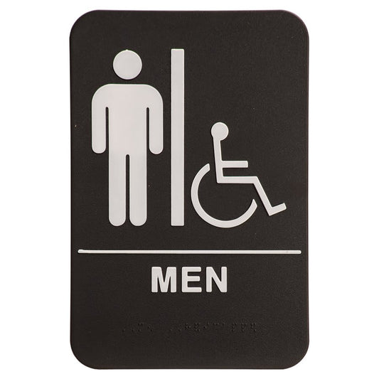 JDS - Braille Sign Blk/Wht - MEN RESTROOM - ADA101