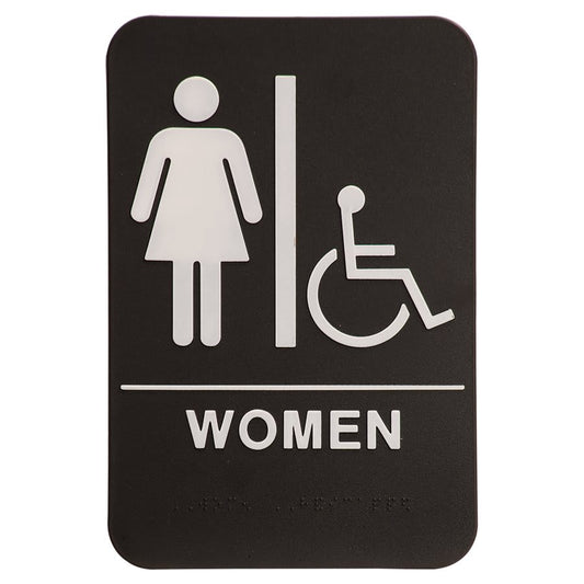 JDS - Braille Sign Blk/Wht WOMEN RESTROOM - ADA102