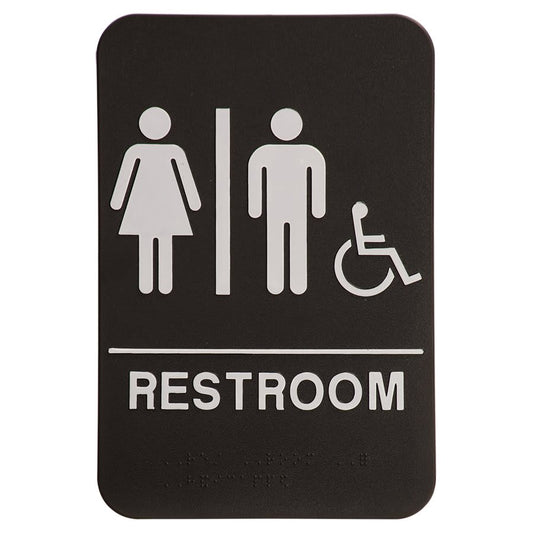 JDS - Braille Sign Blk/Wht UNISEX RESTROOM - ADA103